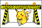 an animated gif of pikachu with a jackhammer next to a sign that says under construction